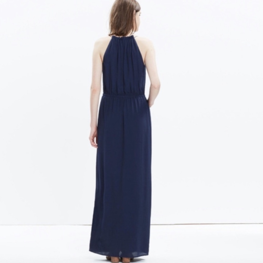 Madewell Navy Tassle-Tie Casual Maxi Dress - Picture 2 of 7